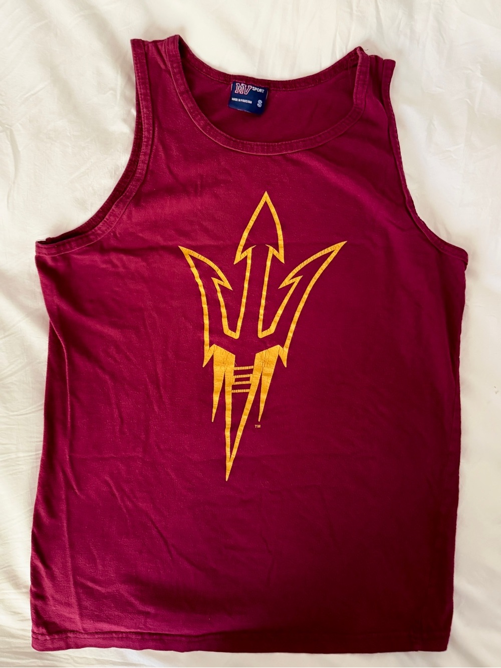 ASU Maroon Unisex Tank Top with Fork Graphic